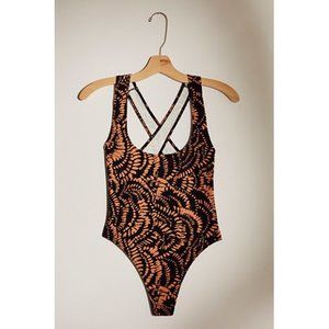 Free People Hi High Printed Duo Bodysuit
